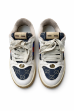 Gucci Men's 'Screener GG' Sneakers in Blue Denim and White Leather - Image 2
