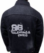Black Balenciaga denim jacket XL - Image 3