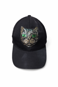 Gucci baseball cap featuring a sequined cat design - Image 3