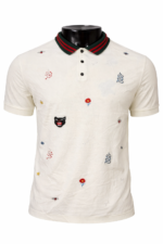 Gucci white cotton polo shirt