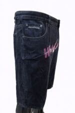 Dark wash denim shorts