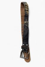 black leather belt with rivets - Image 3