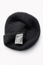 Chrome Hearts Black Cashmere Leather Cross Patch Beanie. - Image 3