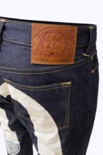 EVISU Indigo Kamon Brocade Applique Daicock Print Jeans - Image 2