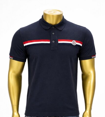 Moncler navy blue cotton polo shirt (M/L)