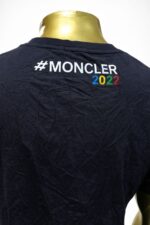 Moncler t-shirt is a black cotton top (XL) - Image 2