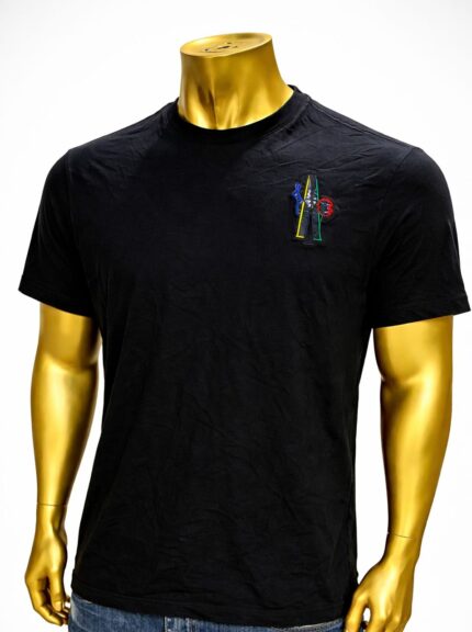 Moncler t-shirt is a black cotton top (XL)