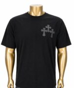 Black T-shirt featuring a cross graphic design (XXL)