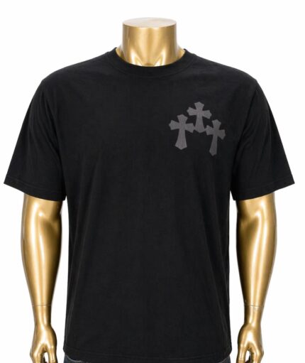 Black T-shirt featuring a cross graphic design (XXL)