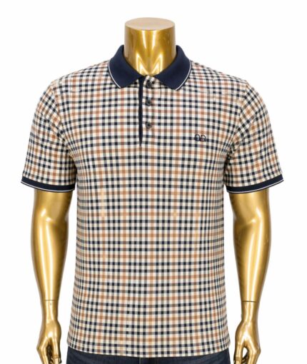 Valemtino Aquascutum Club Check Pique Polo Shirt.  (XL)