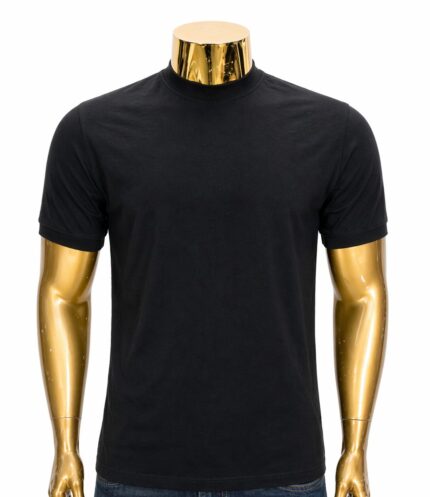 Men's Basic Mock Turtleneck Short Sleeve T-Shirt (M)