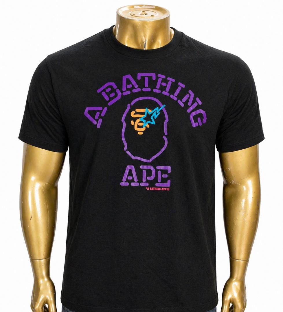 WhatsApp Image 2026-04-28 at 9.02.46 AM A Bathing Ape Neon Sign College Tee (XL) - Image 1