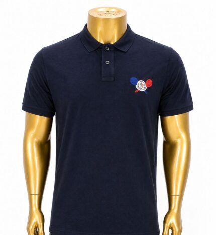 Moncler logo-appliqué cotton polo shirt (L)