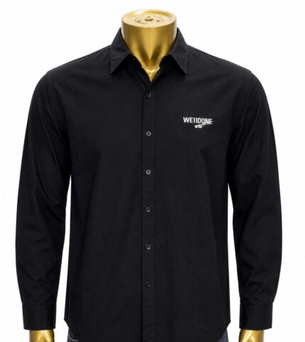 We11done black logo-print cotton shirt (XXL)