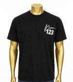 Black graphic t-shirt featuring a white "123" (XXL)