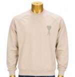 Ami Paris Ami De Coeur Tonal Boxy Fit Crewneck sweatshirt. (M/L)