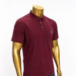 Burberry Burgundy Piqué Cotton Polo Shirt (L/XL) - Image 2