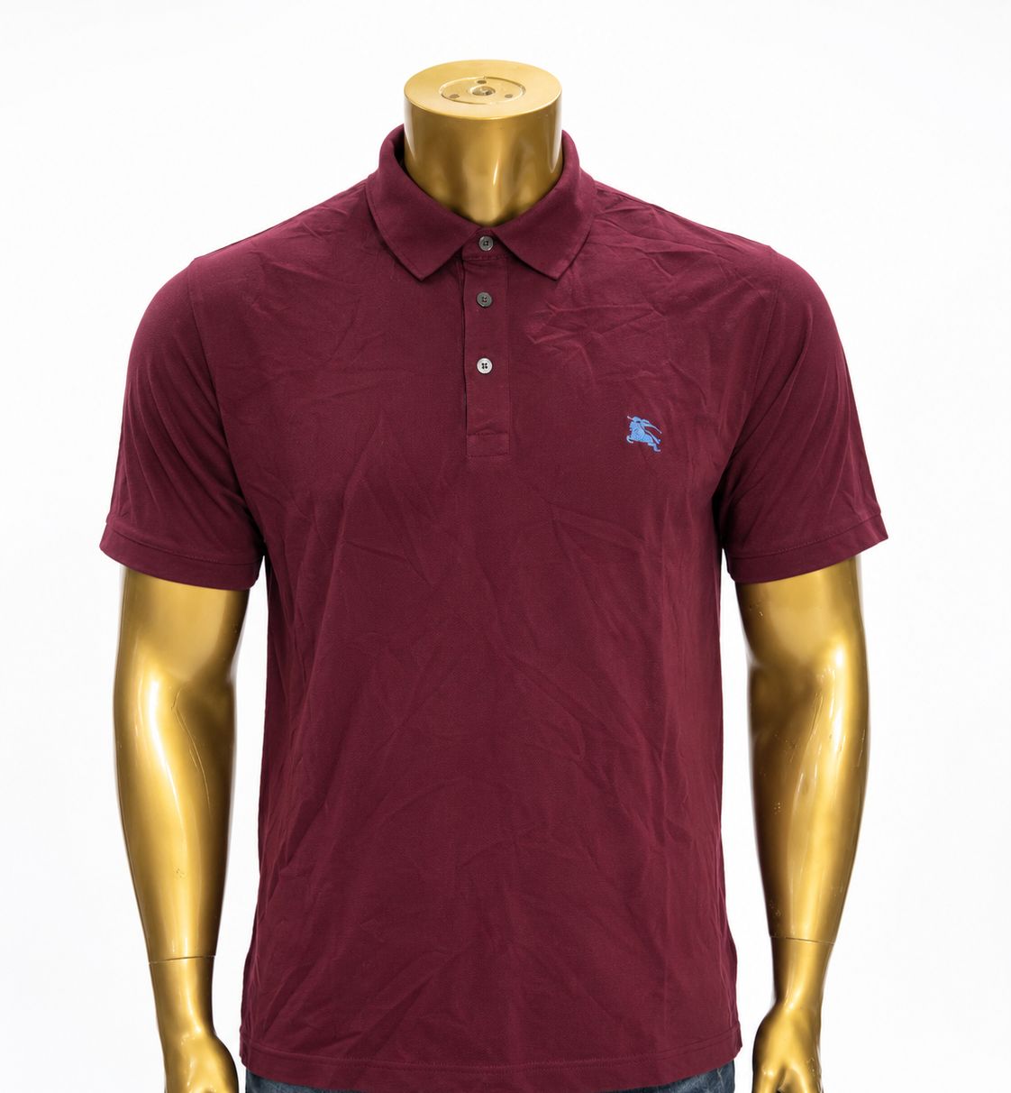 WhatsApp Image 2026-05-07 at 6.06.49 AM Burberry Burgundy Piqué Cotton Polo Shirt (L/XL) - Image 1